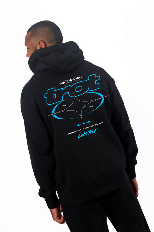 TROT STAR Hoodie (Black/Aqua)