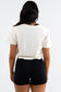 Womens College Crop Tee (Ecru)