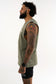 Stone Wash College Tank (Moss Green)